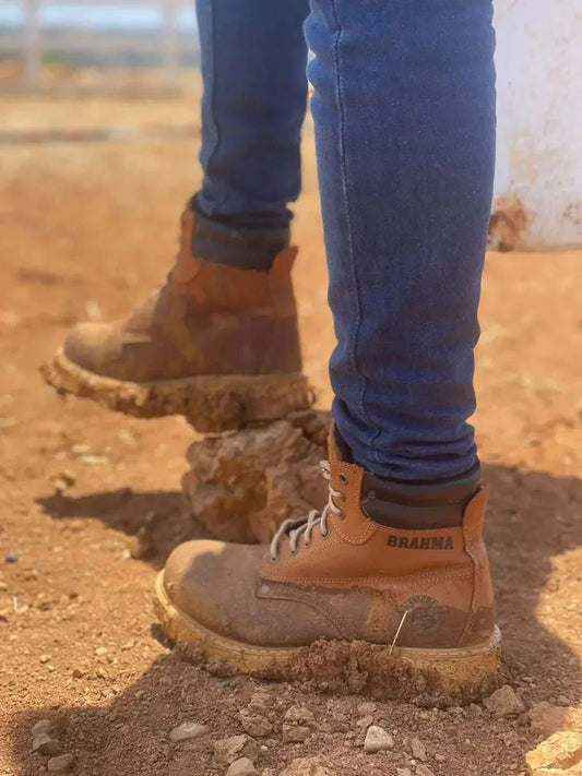 botas Brahma cuero resistentes para trabajo extremo con cuero genuino y envío gratis