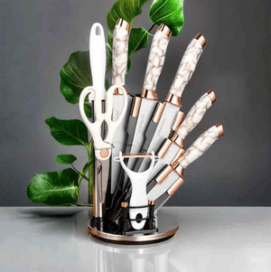 🔪AÚN USAS EL MACHETE EN LA COCINA? BUSCAS CUCHILLOS CON ESTILO? NUEVO SET DE CUCHILLOS MÁRMOL DE 9 PIEZAS!!! ✈️💵PAGA CONTRA ENTREGA Y ENVIO GRATIS!!! 🚛💵 - Sólo Enlázate On Line - 58 - 0