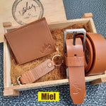 EL MEJOR REGALO PARA EL MEJOR PAPA!!Trio Correa, Billetera, Llavero en Caja Madera! - Sólo Enlázate On Line - null-8