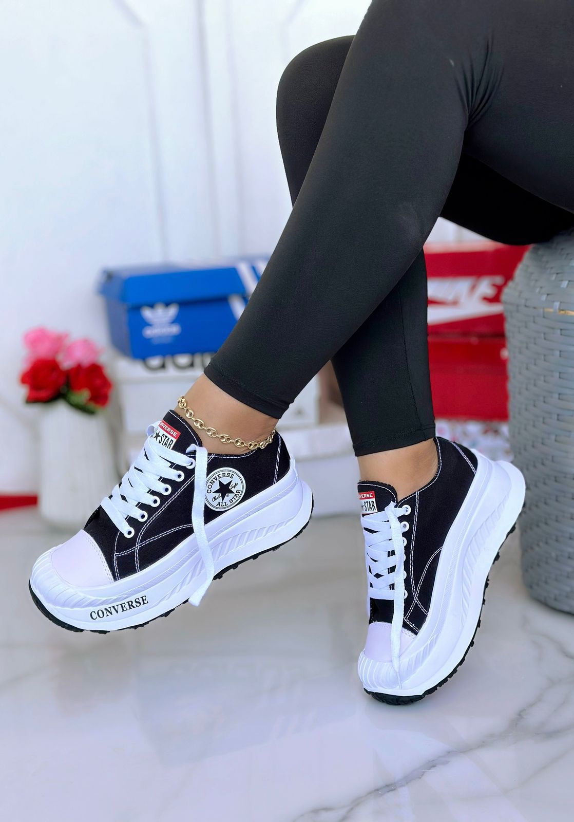 👣⭐"EL SECRETO DE LOS PIES FELICES REVELADO" NUEVOS CONVERSE ALL⭐️ STAR SUELA ALTA DAMAS! ✈️💵PAGA CONTRA ENTREGA Y ENVIO GRATIS!!! 🚛💵 - Sólo Enlázate On Line - 16