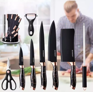 🔪AÚN USAS EL MACHETE EN LA COCINA? BUSCAS CUCHILLOS CON ESTILO? NUEVO SET DE CUCHILLOS MÁRMOL DE 9 PIEZAS!!! ✈️💵PAGA CONTRA ENTREGA Y ENVIO GRATIS!!! 🚛💵